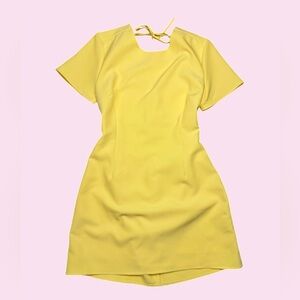 Forever 21 NEW Yellow short sleeve Mini Dress Open back w/ cute tie closures XL